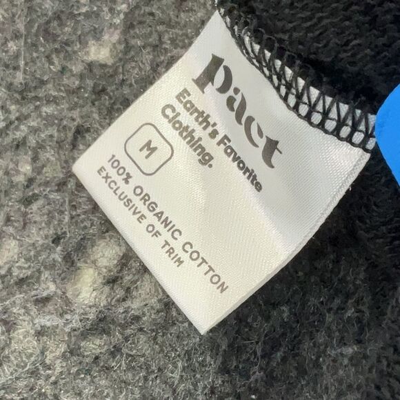 PACT 100% Organic Cotton Cloud Fleece Black Flat front Jogger Pants Size M - Picture 6 of 8